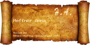 Heffner Anna névjegykártya